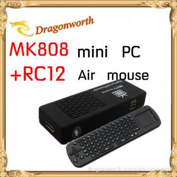 Dual-Core CPU Mini PC Mk808 with Android System and Bluetooth Build in with RC12 Fly Mouse/Air Mouse (MK808)
